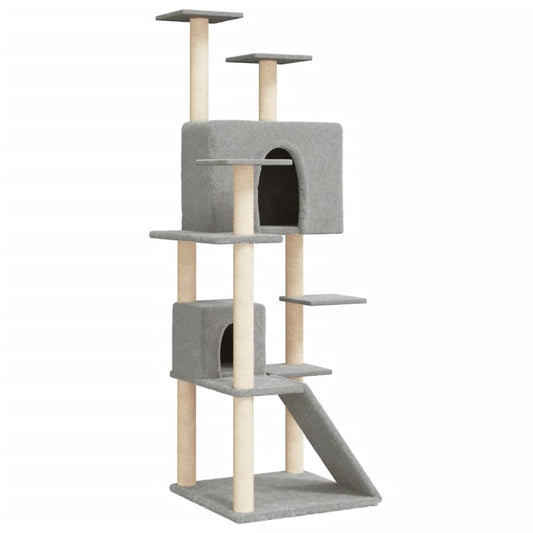 VIDAXL Arbre à Chat Avec Griffoirs En Sisal Gris Clair 153 Cm