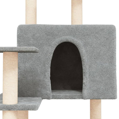 VIDAXL Arbre à Chat Avec Griffoirs En Sisal Gris Clair 153 Cm