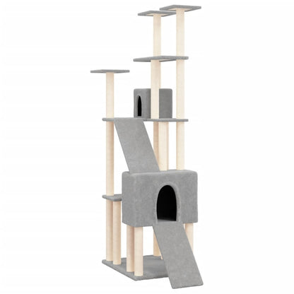 VIDAXL Arbre à Chat Avec Griffoirs En Sisal Gris Clair 190 Cm