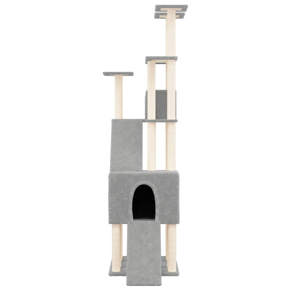 VIDAXL Arbre à Chat Avec Griffoirs En Sisal Gris Clair 190 Cm