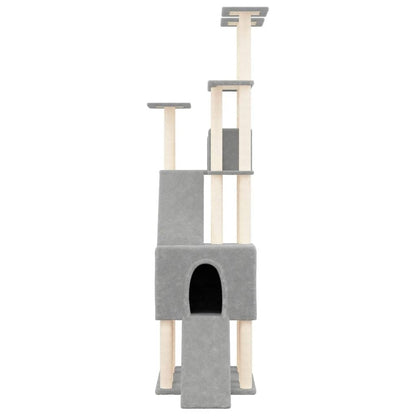 VIDAXL Arbre à Chat Avec Griffoirs En Sisal Gris Clair 190 Cm