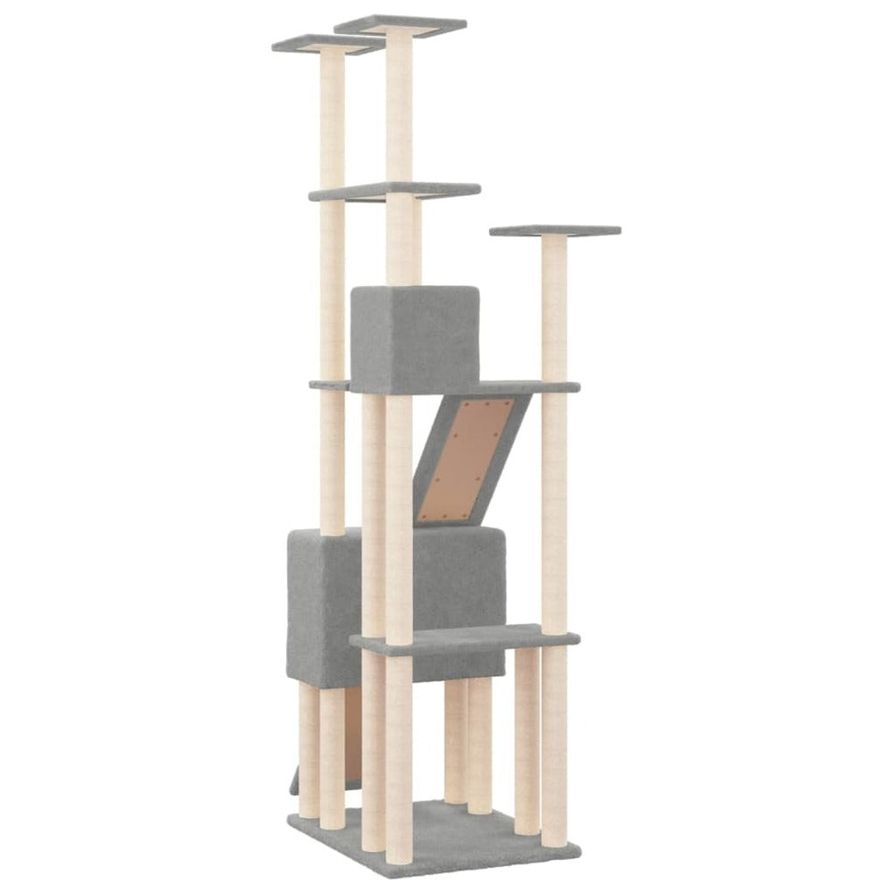 VIDAXL Arbre à Chat Avec Griffoirs En Sisal Gris Clair 190 Cm