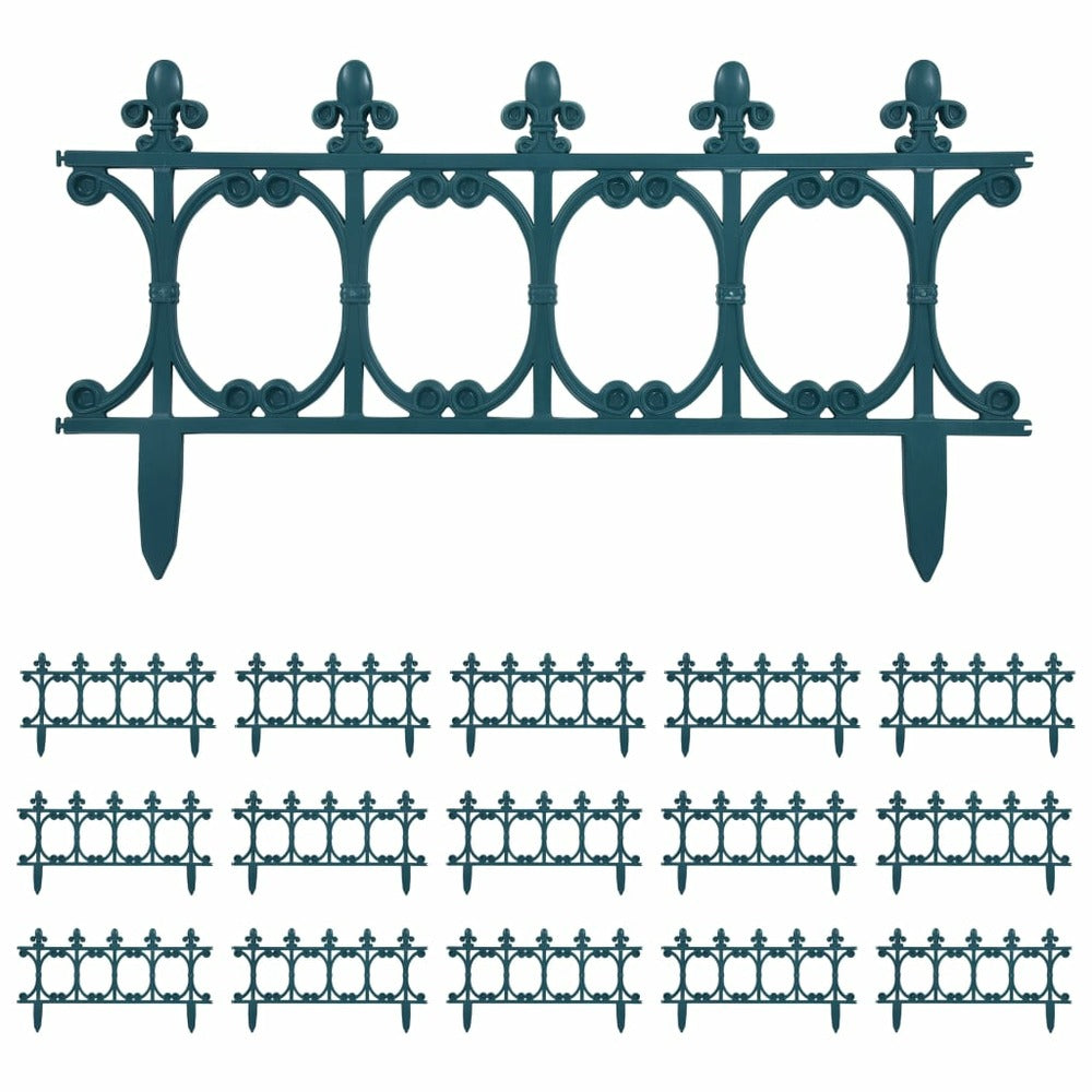 VIDAXL Bordures De Jardin 16 Pcs Vert 10 M Pp