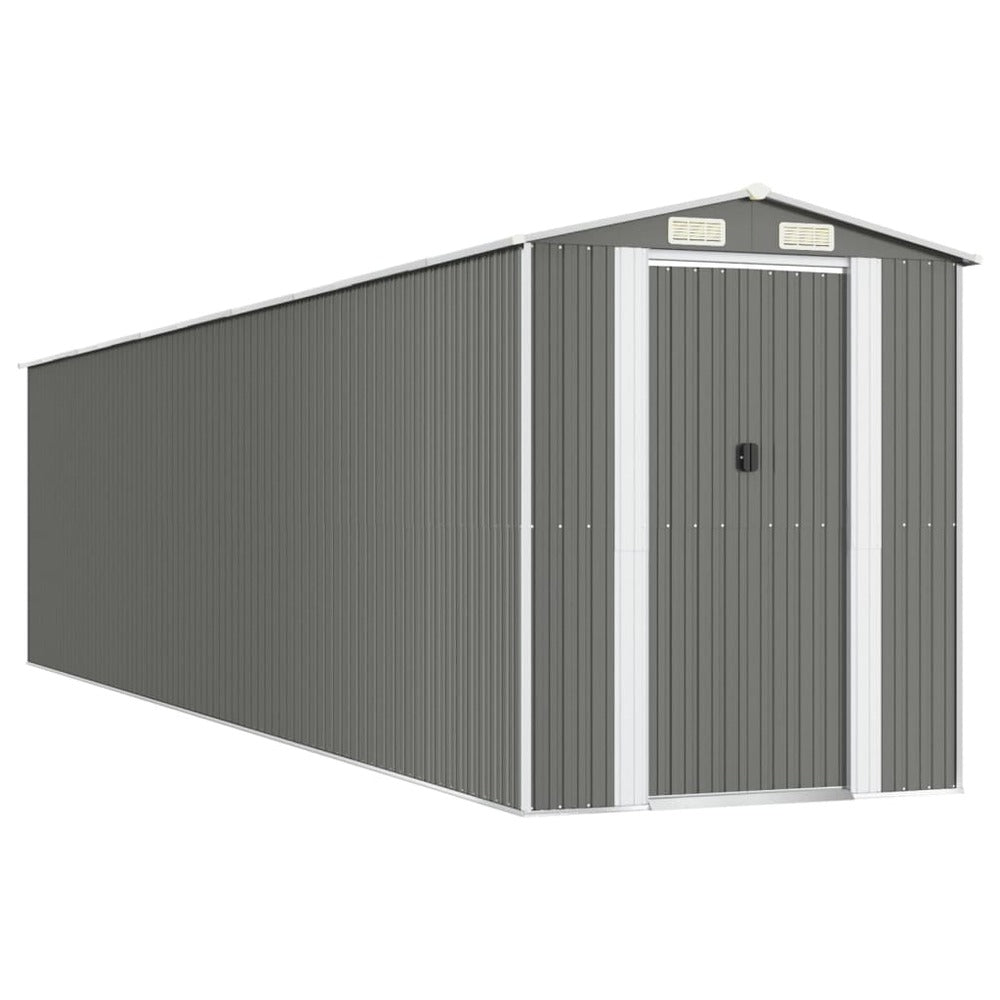 VIDAXL Abri De Jardin Gris Clair 192x855x223 Cm Acier Galvanisé