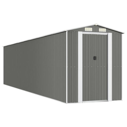 VIDAXL Abri De Jardin Gris Clair 192x855x223 Cm Acier Galvanisé