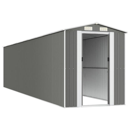 VIDAXL Abri De Jardin Gris Clair 192x855x223 Cm Acier Galvanisé