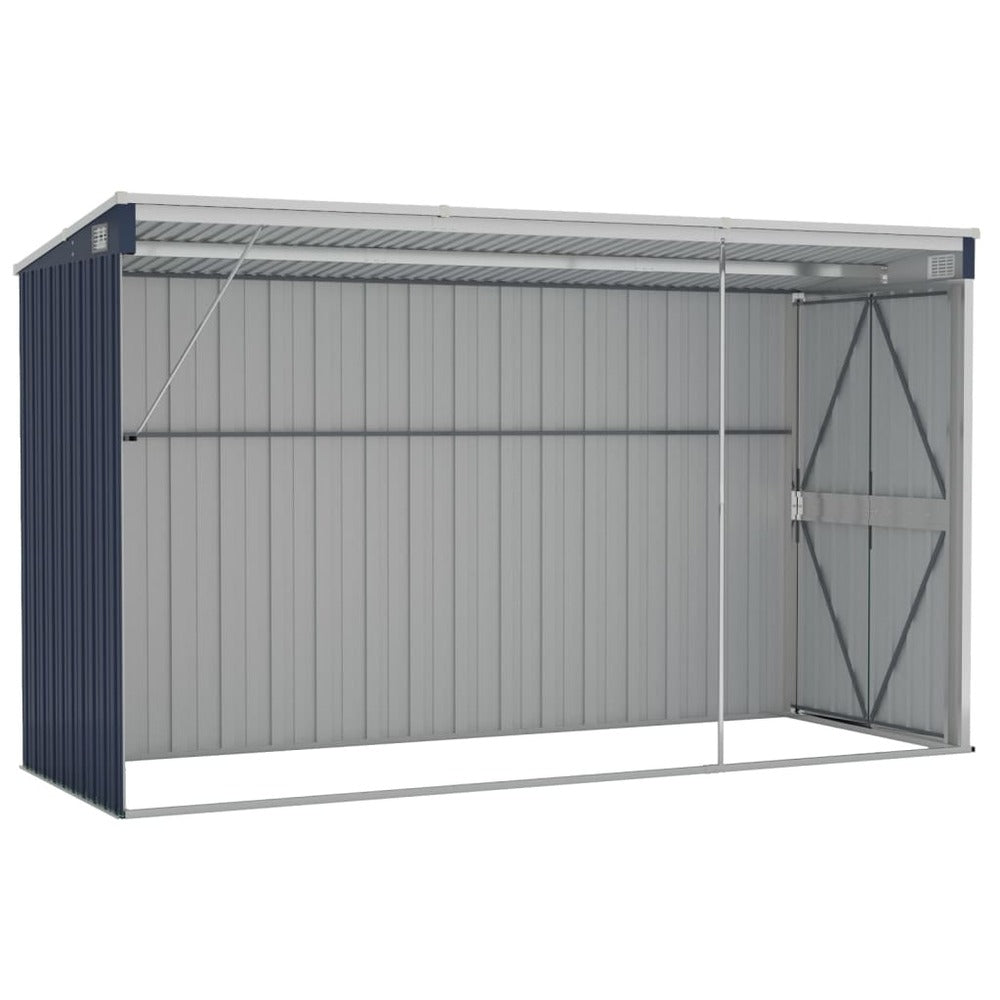 VIDAXL Abri De Jardin Mural Anthracite 118x288x178 Cm Acier