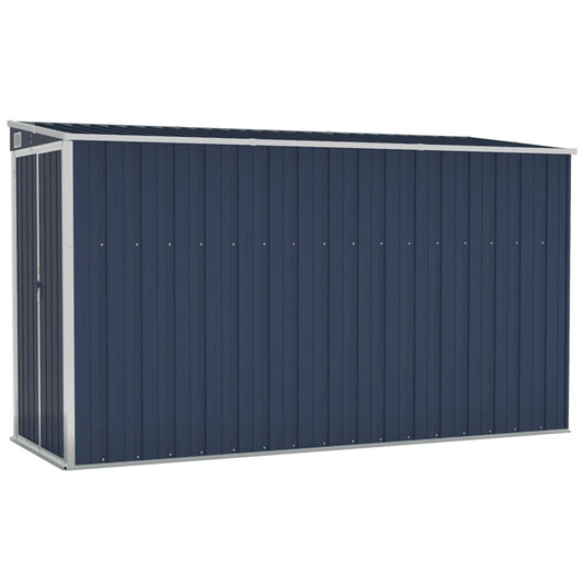 VIDAXL Abri De Jardin Mural Anthracite 118x288x178 Cm Acier