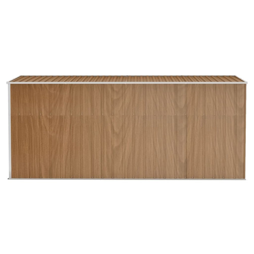 VIDAXL Abri De Jardin Mural Marron 118x382x178 Cm Acier Galvanisé