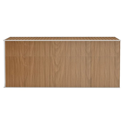 VIDAXL Abri De Jardin Mural Marron 118x382x178 Cm Acier Galvanisé