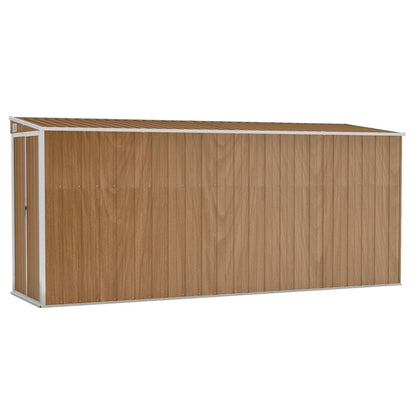 VIDAXL Abri De Jardin Mural Marron 118x382x178 Cm Acier Galvanisé