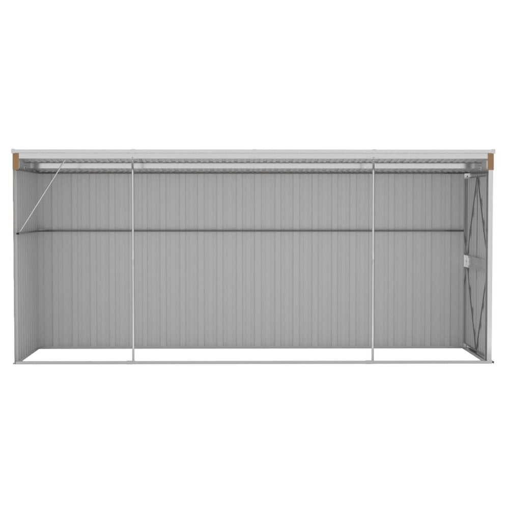 VIDAXL Abri De Jardin Mural Marron 118x382x178 Cm Acier Galvanisé
