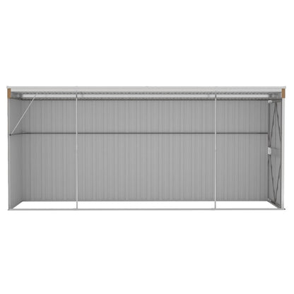 VIDAXL Abri De Jardin Mural Marron 118x382x178 Cm Acier Galvanisé