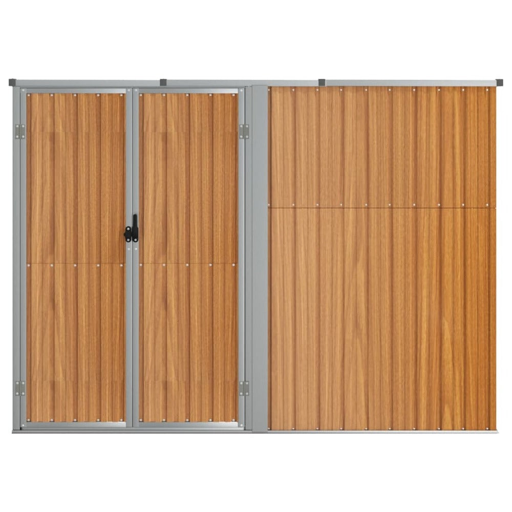 VIDAXL Abri à Outils De Jardin Marron 225x89x161 Cm Acier Galvanisé