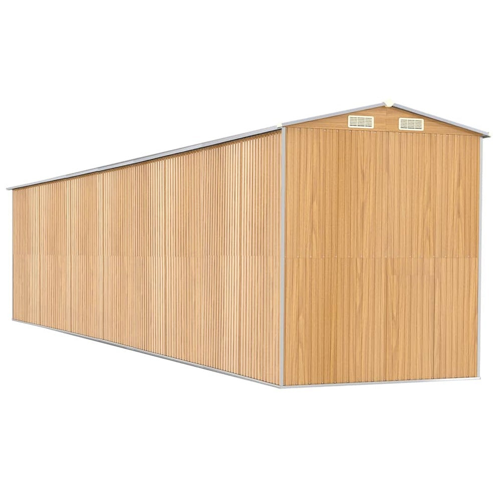 VIDAXL Abri De Jardin Marron Clair 192x938x223 Cm Acier Galvanisé