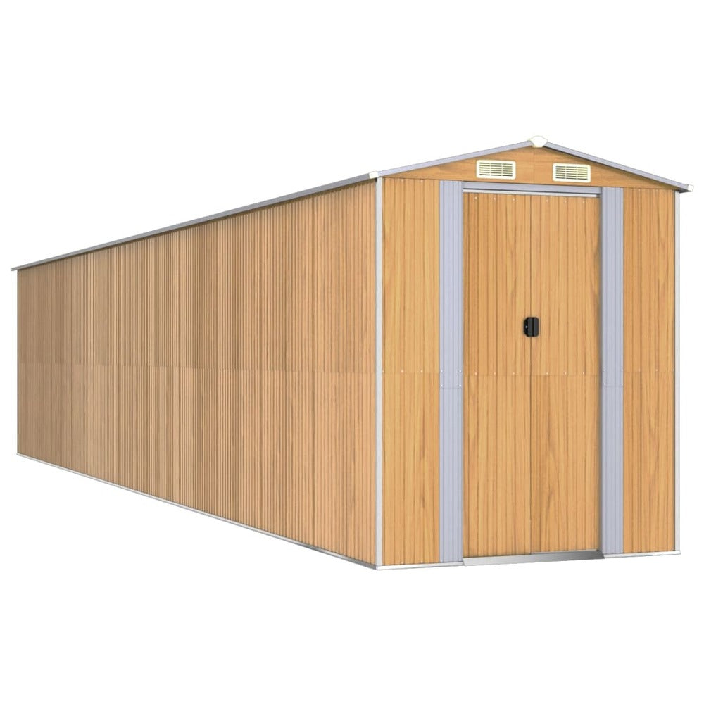 VIDAXL Abri De Jardin Marron Clair 192x938x223 Cm Acier Galvanisé