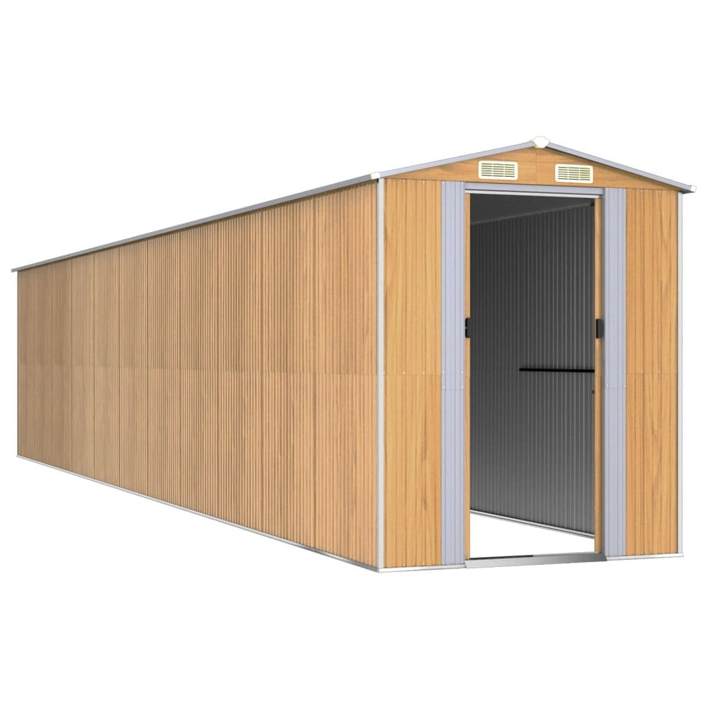 VIDAXL Abri De Jardin Marron Clair 192x938x223 Cm Acier Galvanisé