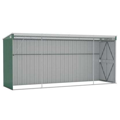 VIDAXL Abri De Jardin Mural Vert 118x382x178 Cm Acier Galvanisé