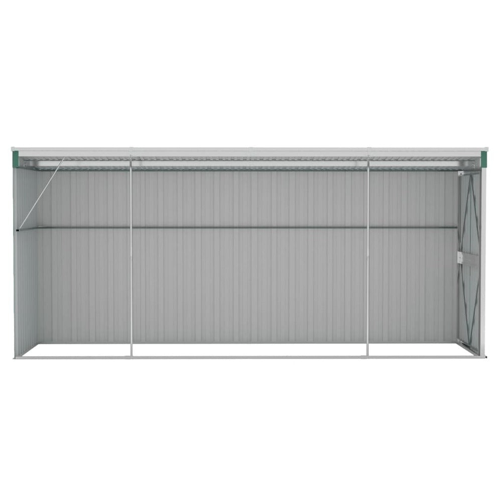 VIDAXL Abri De Jardin Mural Vert 118x382x178 Cm Acier Galvanisé