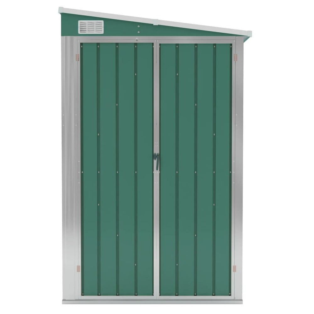 VIDAXL Abri De Jardin Mural Vert 118x382x178 Cm Acier Galvanisé