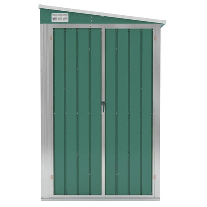 VIDAXL Abri De Jardin Mural Vert 118x382x178 Cm Acier Galvanisé