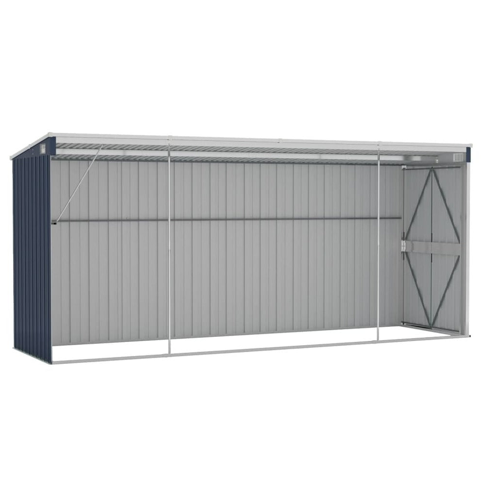 VIDAXL Abri De Jardin Mural Anthracite 118x382x178 Cm Acier