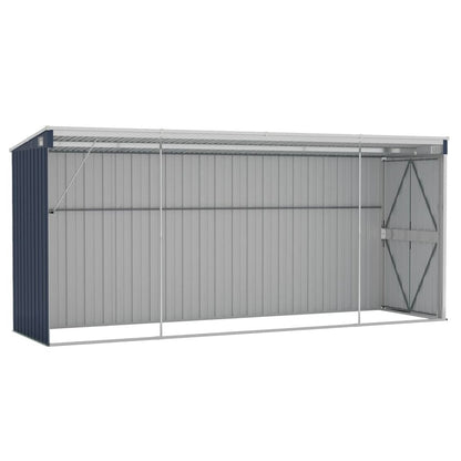 VIDAXL Abri De Jardin Mural Anthracite 118x382x178 Cm Acier