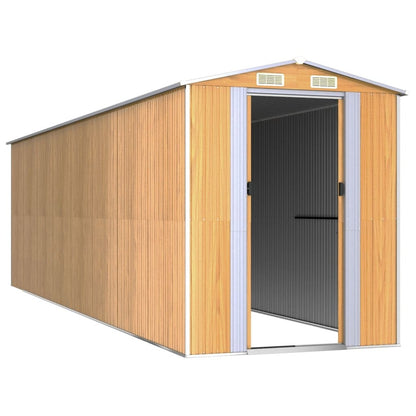 VIDAXL Abri De Jardin Marron Clair 192x689x223 Cm Acier Galvanisé