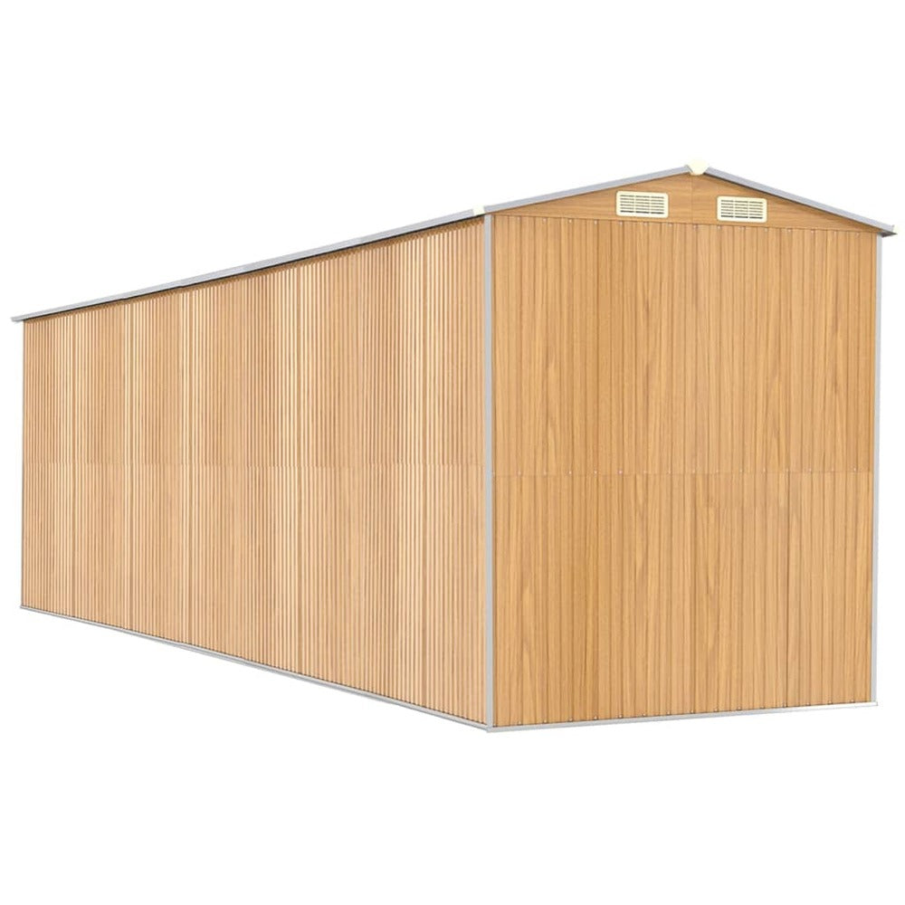 VIDAXL Abri De Jardin Marron Clair 192x689x223 Cm Acier Galvanisé