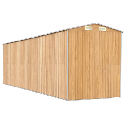 VIDAXL Abri De Jardin Marron Clair 192x689x223 Cm Acier Galvanisé
