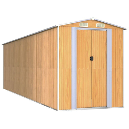 VIDAXL Abri De Jardin Marron Clair 192x689x223 Cm Acier Galvanisé