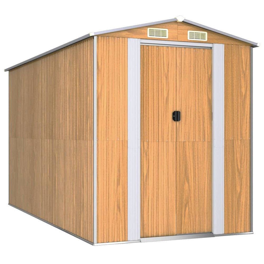 VIDAXL Abri De Jardin Marron Clair 192x357x223 Cm Acier Galvanisé