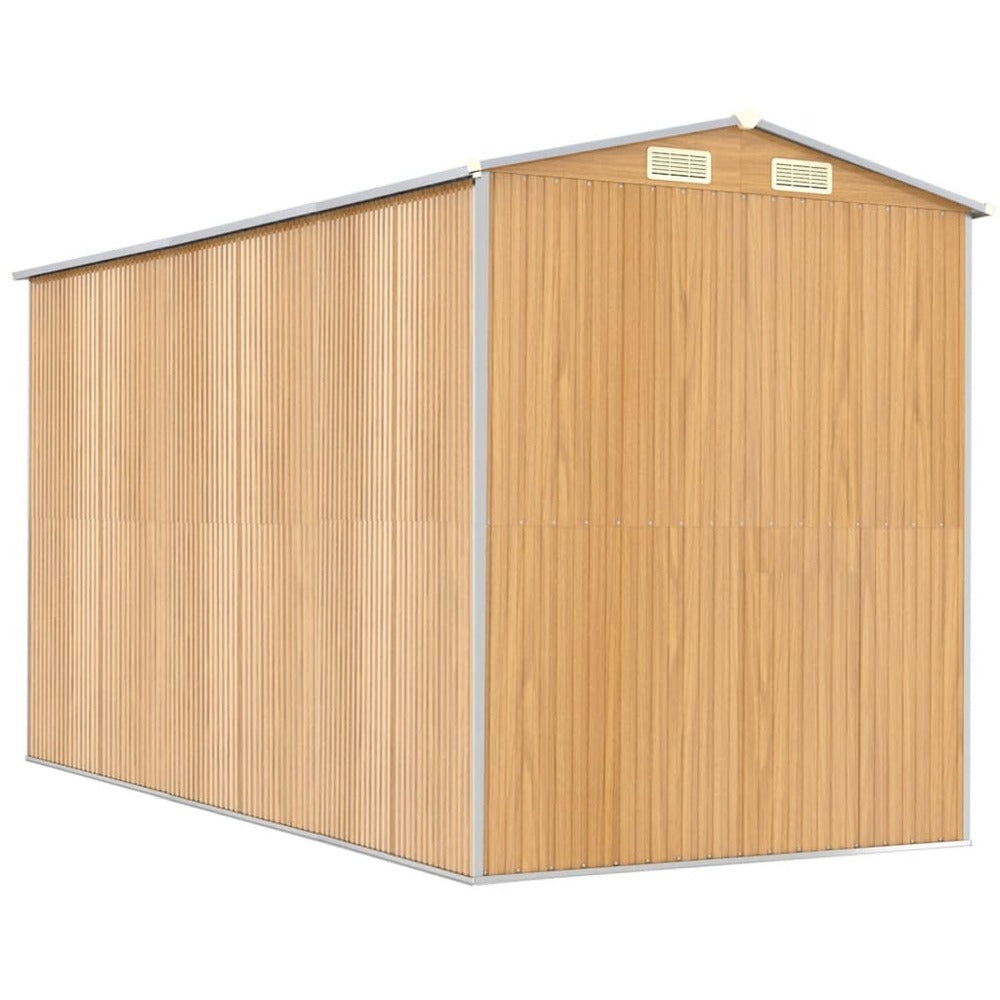 VIDAXL Abri De Jardin Marron Clair 192x357x223 Cm Acier Galvanisé