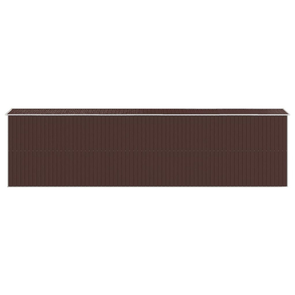 VIDAXL Abri De Jardin Marron Foncé 192x772x223 Cm Acier Galvanisé