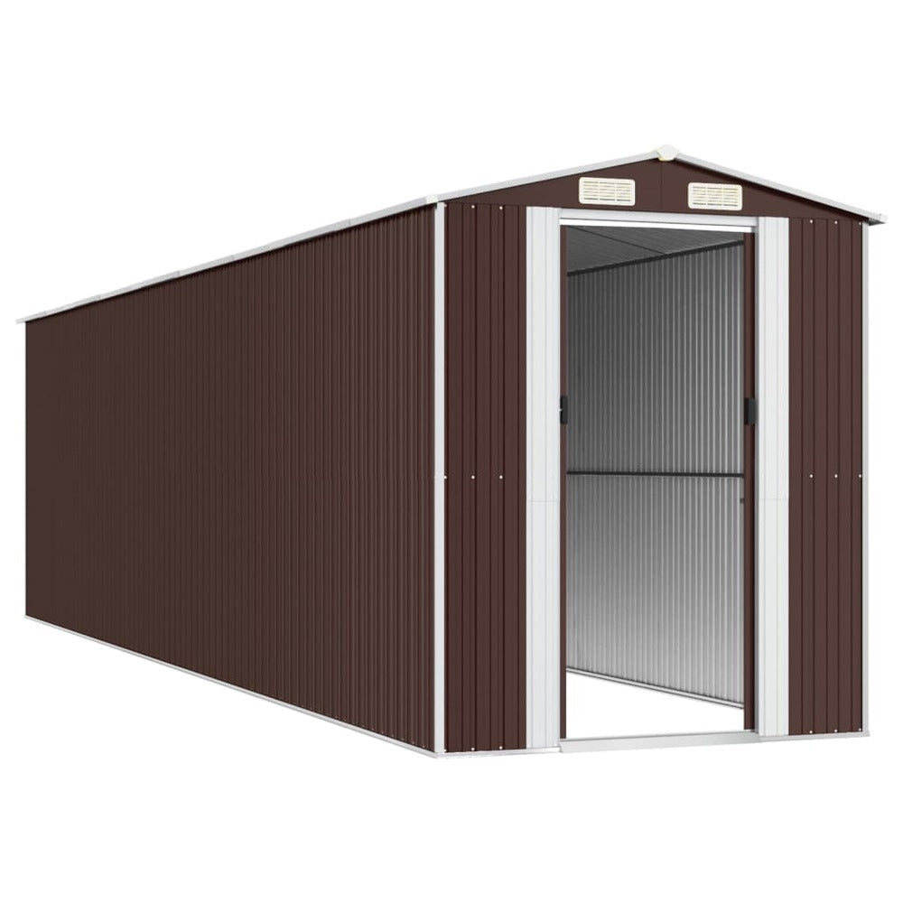 VIDAXL Abri De Jardin Marron Foncé 192x772x223 Cm Acier Galvanisé