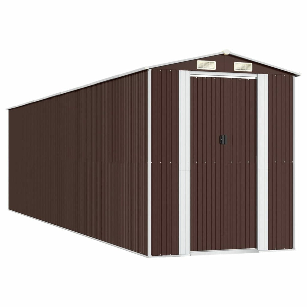 VIDAXL Abri De Jardin Marron Foncé 192x772x223 Cm Acier Galvanisé