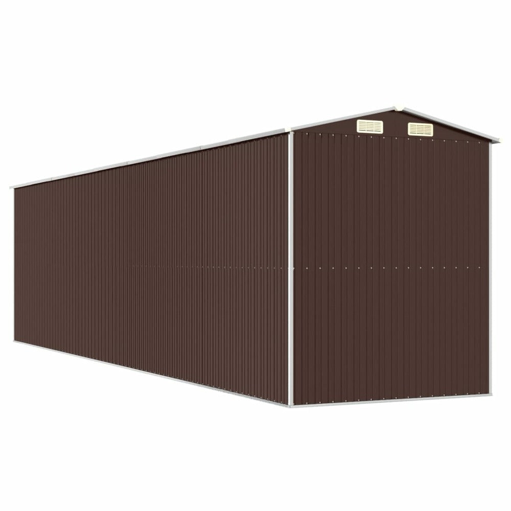 VIDAXL Abri De Jardin Marron Foncé 192x772x223 Cm Acier Galvanisé