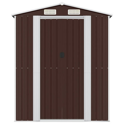VIDAXL Abri De Jardin Marron Foncé 192x938x223 Cm Acier Galvanisé