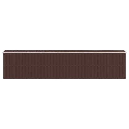 VIDAXL Abri De Jardin Marron Foncé 192x938x223 Cm Acier Galvanisé
