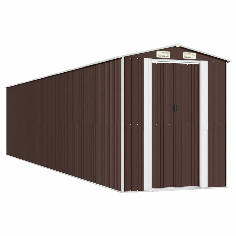VIDAXL Abri De Jardin Marron Foncé 192x938x223 Cm Acier Galvanisé