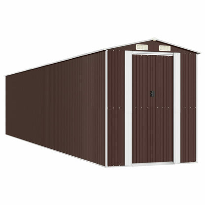 VIDAXL Abri De Jardin Marron Foncé 192x938x223 Cm Acier Galvanisé