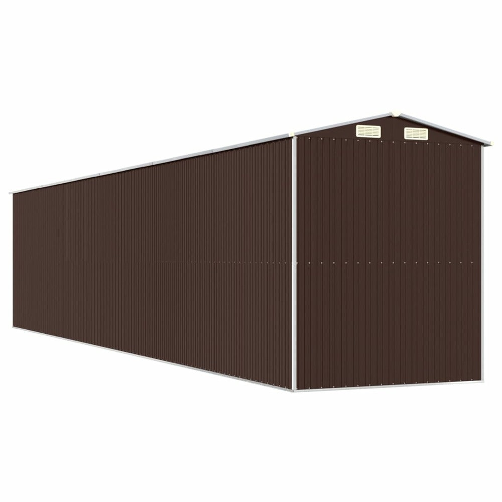 VIDAXL Abri De Jardin Marron Foncé 192x938x223 Cm Acier Galvanisé