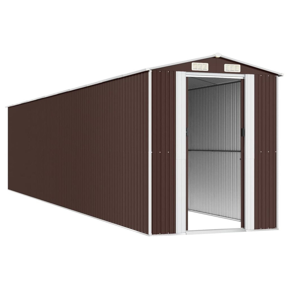 VIDAXL Abri De Jardin Marron Foncé 192x938x223 Cm Acier Galvanisé