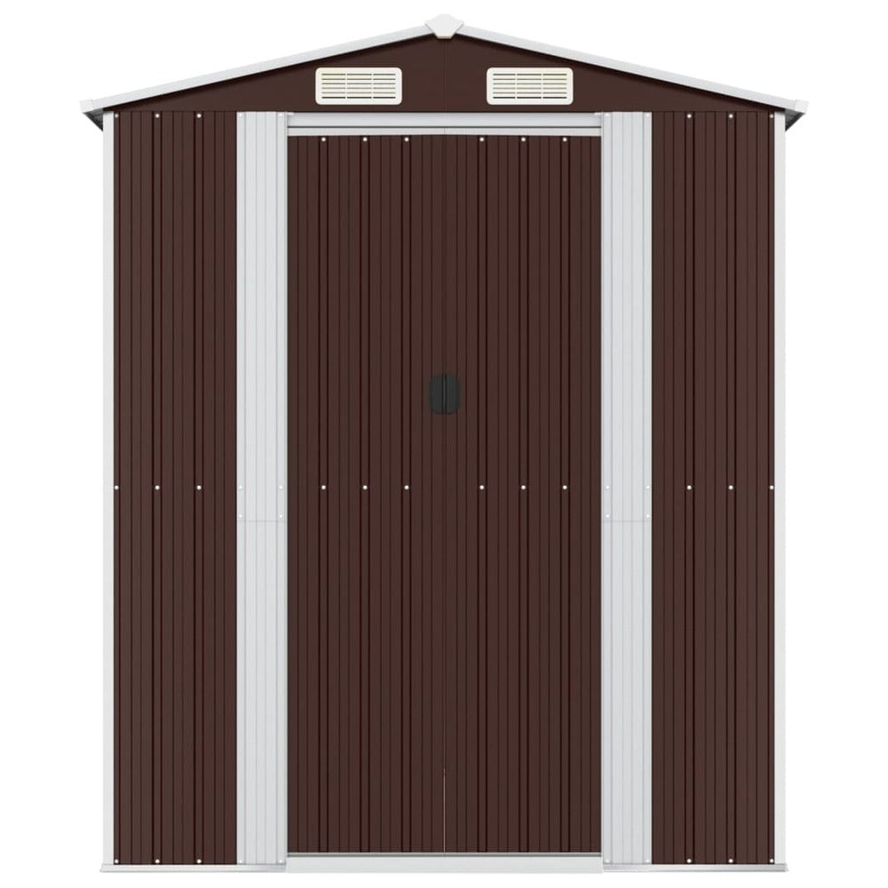 VIDAXL Abri De Jardin Marron Foncé 192x855x223 Cm Acier Galvanisé