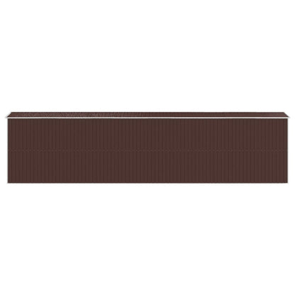 VIDAXL Abri De Jardin Marron Foncé 192x855x223 Cm Acier Galvanisé