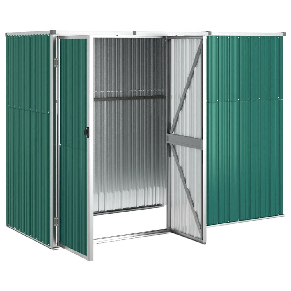 VIDAXL Abri à Outils De Jardin Vert 225x89x161 Cm Acier Galvanisé
