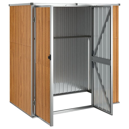 VIDAXL Abri à Outils De Jardin Marron 161x89x161 Cm Acier Galvanisé