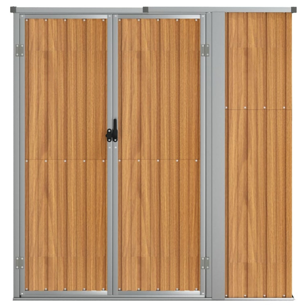 VIDAXL Abri à Outils De Jardin Marron 161x89x161 Cm Acier Galvanisé