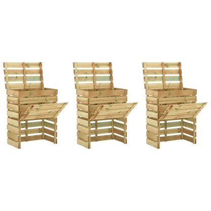 VIDAXL Composteur De Jardin à Lattes 3 Pcs 80x50x100 Cm Pin Imprégné