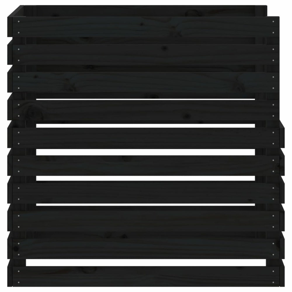 VIDAXL Composteur Noir 80x80x78 Cm Bois Massif De Pin
